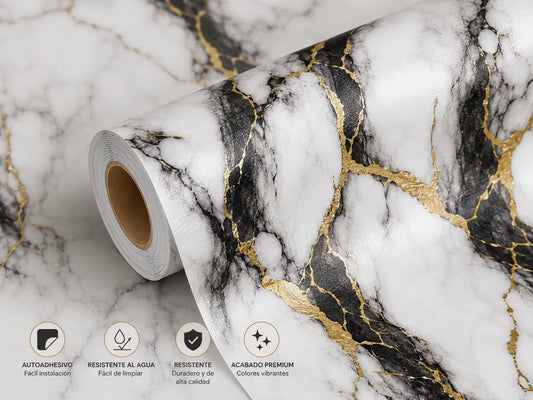 PAPEL ADHESIVO BRILLANTE MARMOL+ENVÍO GRATIS